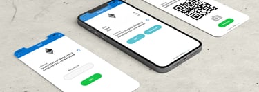 Maquette d application rendu sur smartphone écran transfert