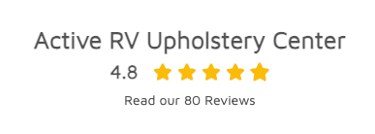 Active RV Upholstery Center logo showing a 4.8 star rating with 80 customer reviews.