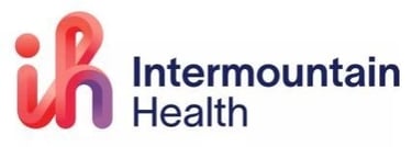 Intermountain Health logo featuring a gradient red and purple IH icon for healthcare services.