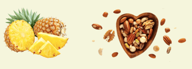 Nos paniers incluent une barquette de fruits coupés ou de fruits secs ou bien de tomates