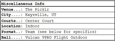 MLP Salt Lake City | Orlando Squeeze | Miscellaneous Information