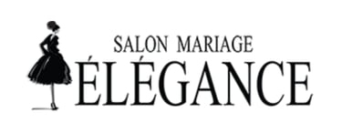 Logo du Salon de mariage Élégance en noir, avec une typographie serif élégante sur fond blanc.
