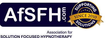 Association of Solution Focused Hypnotherapist logo with the letters AfSFH.com in white on blue