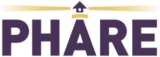Logo for Phare, LLC, and link to their website, phareeducation.org