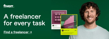 Ad for Fiverr, stating "A freelancer for every task"