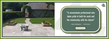 A customer review which reads "A consumate professional who takes pride in his work"