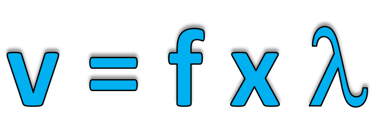 The wave equation. Wave velocity = frequency x wavelength