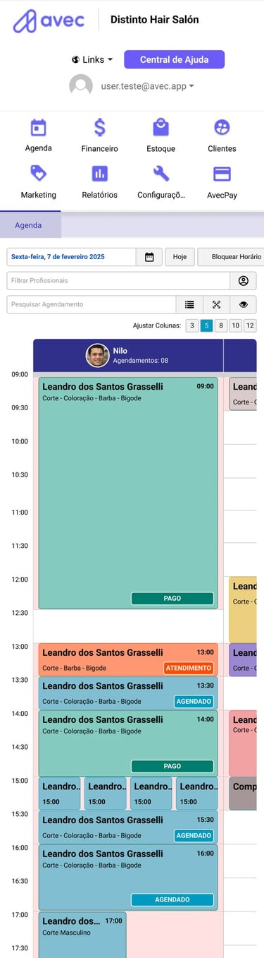 interface Avec para Mobile