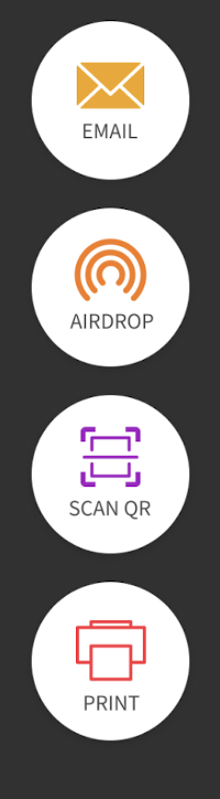 a set of four different types of email and email signature