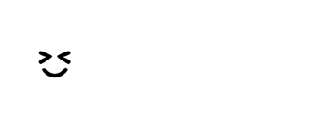 Simple black closed-eye smile face (Blabit bubble expression) on white background