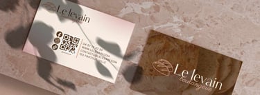 Mock-up d'une carte visite recto/verso d'une identité visuelle de boulangerie