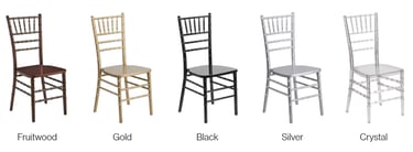 Event rental - Chiavari Chairs with different colors Gold Black, Silver Clear Mahogany