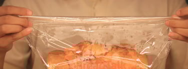 bread sealed in a plastic baggie