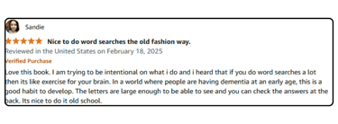 Everyday Word Search Amazon Review #1