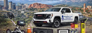 subsurface leak detection truck with an assortment of leak detection equipment 