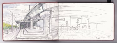Urban sketch artbook by Evgeny Bondarenko