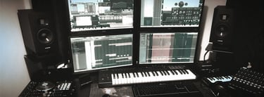 A home studio used for audio editing