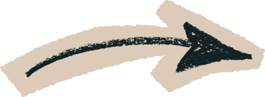 Hand-drawn black arrow icon pointing right on a torn beige paper background.