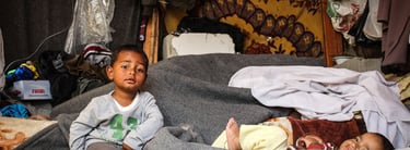 Hungry Kids in War Zone