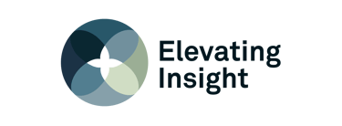 Elevating Insight logo with a blue and green circular geometric symbol.