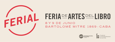 Afiche Feria de Artes del Libro, 8 y 9 de junio en Bartolomé Mitre 1869