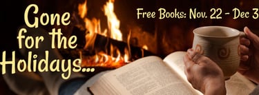 Free Books through December 31, 2025. Find a great read for a cold night reading by the fireplace.