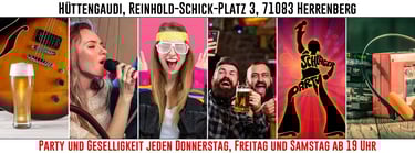 Hüttengaudi Herrenberg Party Rock Karaoke 90er Bier Schlager NDW 80er