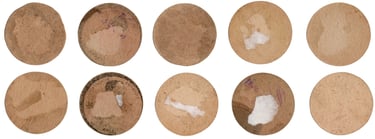 Reverse sides of 1949 Figuritas Bicicleta Basketball Discs