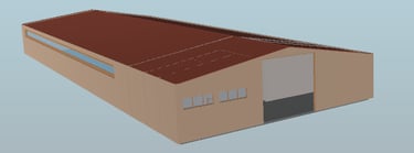 Proyecto Nave industrial, diseño 3d 