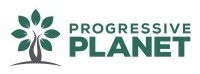 Progressive Planet logo featuring a green leaf tree symbol and bold sustainable brand text.