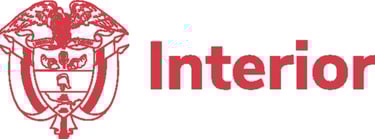 a red and white logo with the words interior design