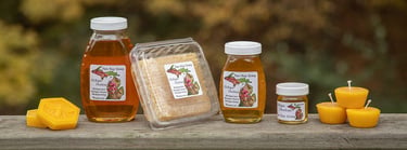 Michigan Meadows Honey and Wax selections. 