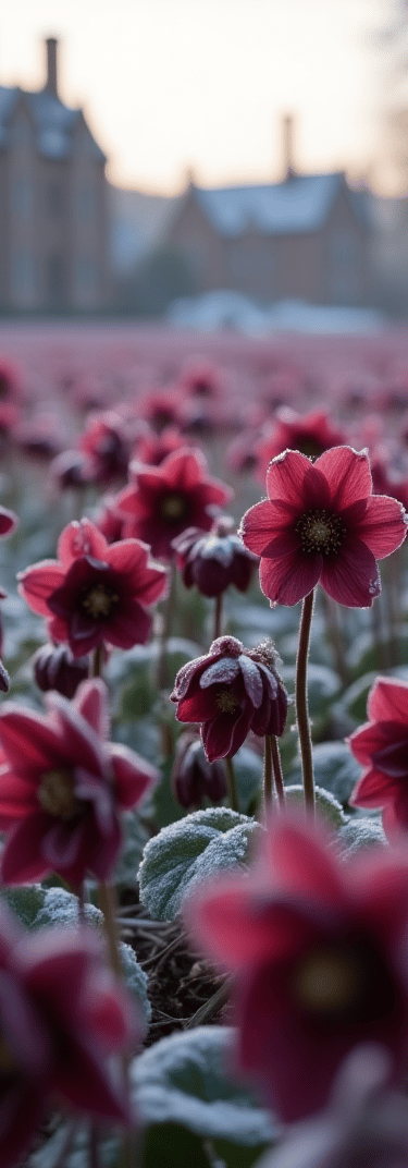 Field of Hellebore Flowers