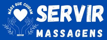 Logo Servir Massagens - Azul