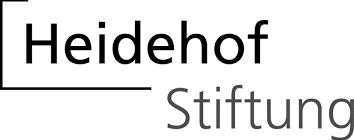 Official Heidehof Stiftung foundation logo in black and grey text with minimalist design elements.