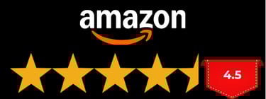 Amazon reviews showing a 4.5 start rating.