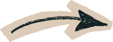 Hand-drawn black arrow icon pointing right on a torn beige paper background.