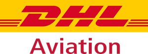 a dhl logo with the dhl logo on the bottom