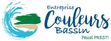 Logo d'Entreprise Couleurs Bassin avec élément coloré à gauche