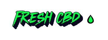 Logotipo Fresh CBD con gota de aceite de CBD verde