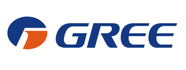 Gree logo with blue text and a blue and orange circular icon for air conditioning and appliances.