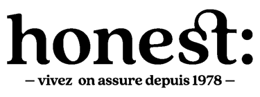 Logo de la compagnie d'assurances Honest en noir