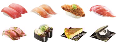 寿司数種と菓子2品が並んだ商品画像|堺市のグルメ情報ならサカイタイムズ