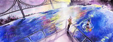 Illustrations from The Mermaids of New Orleans by New Orleans artist & illustrator Melissa Vandiver.