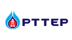 Official PTTEP logo featuring a blue flame icon with an oil rig and bold blue text.