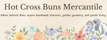 HCB Mercantile Banner with watercolor flowers and image of Bramble