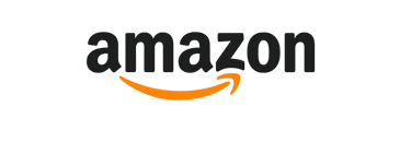 The official Amazon logo featuring dark grey text and an orange smile arrow on a black background.