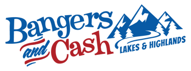 a logo for the Bangers and Cash Lake and Highlands Rally