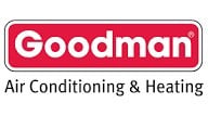 Goodman Air Conditioning and Heating company logo in red and black text.
