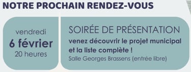 Annonce 6 février - Soirée de présentation de la liste et du programme TEC2026